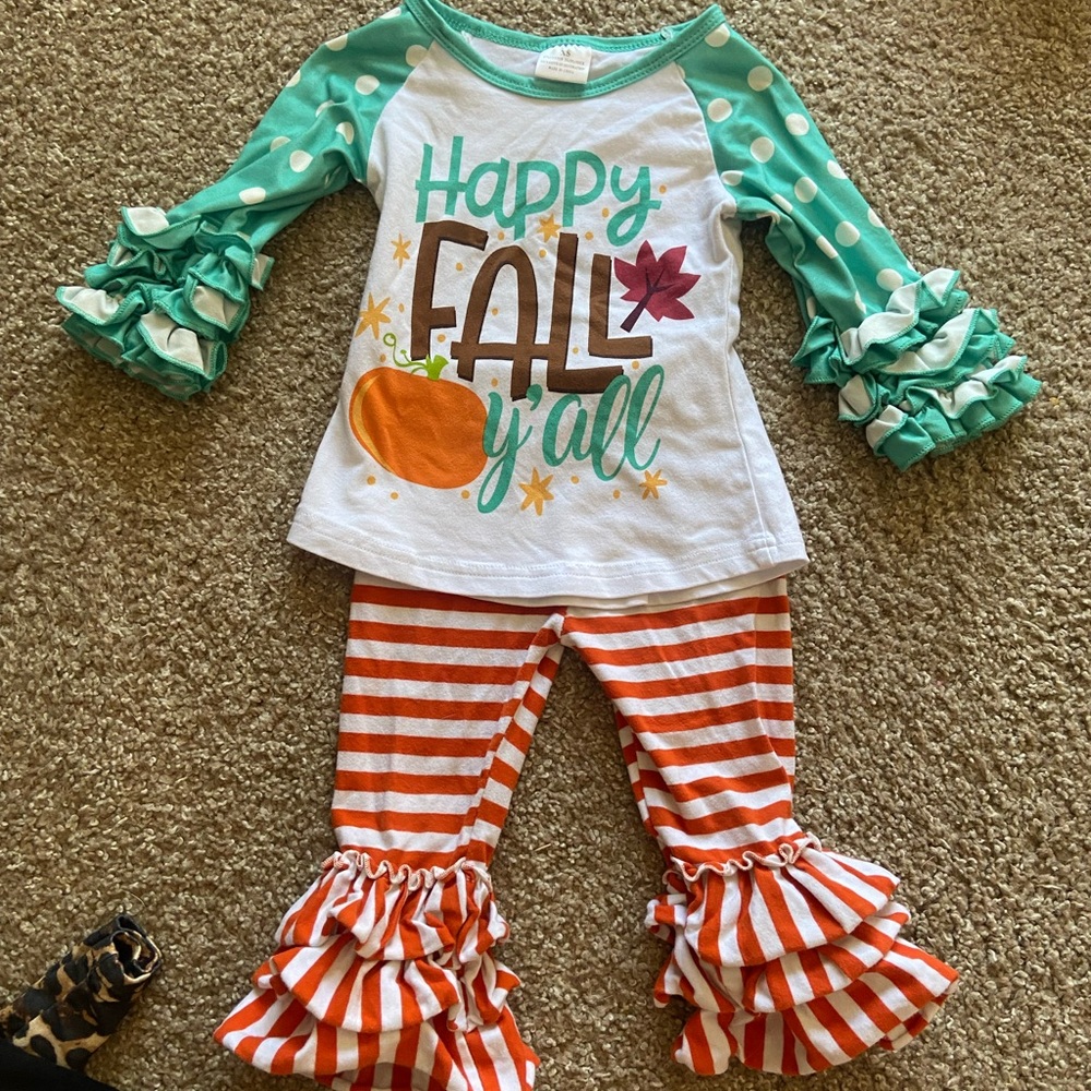 Boutique little girls fall outfit